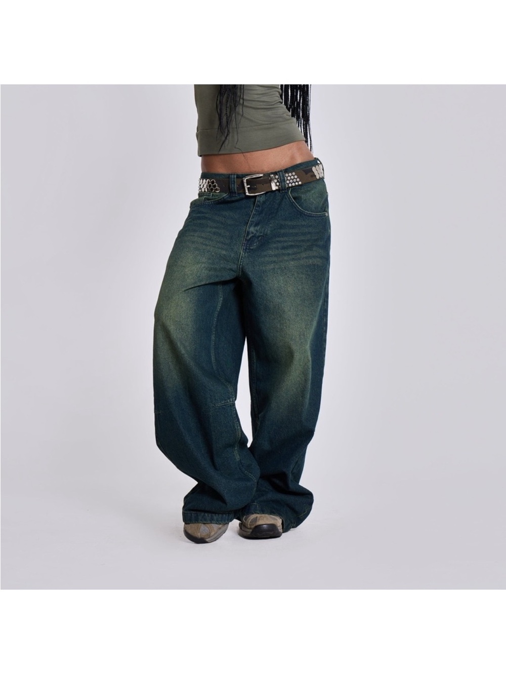 Jaded London Colossus Fit Sandblast Denim Oversized Skater Jeans 32